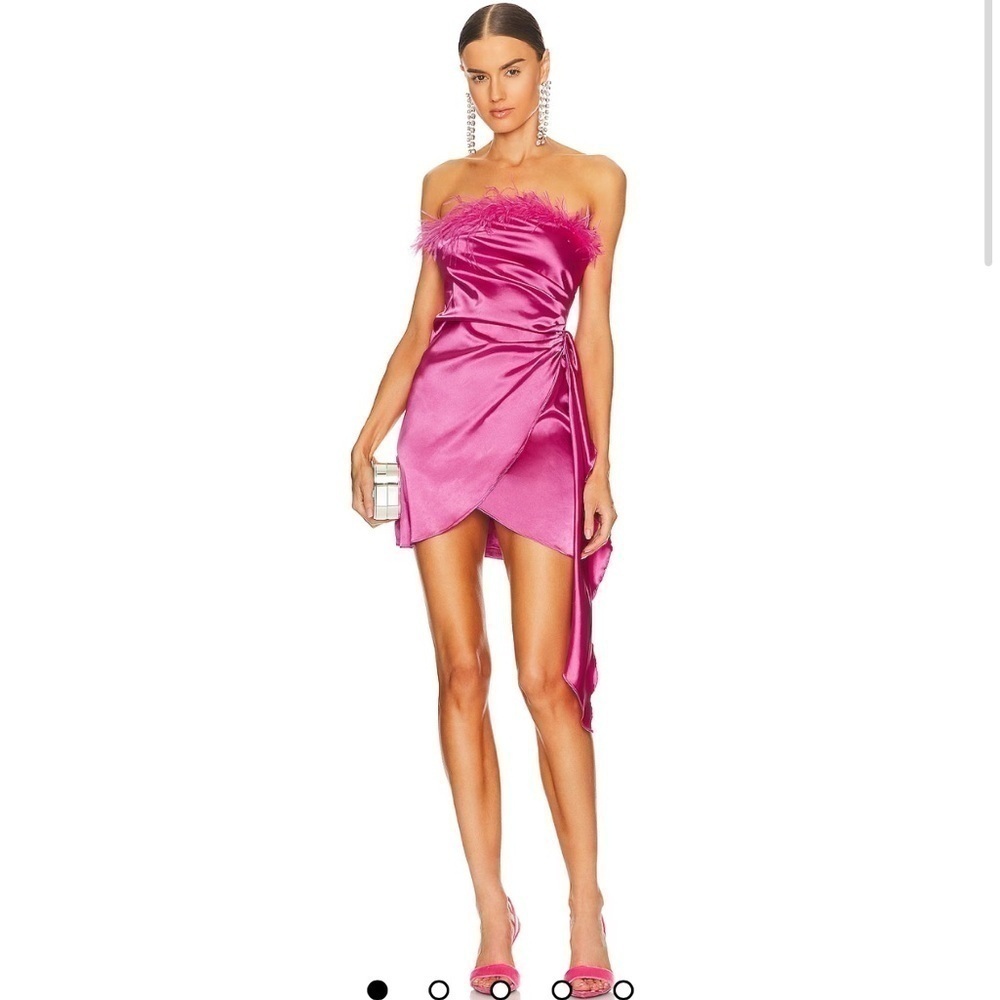 NEW MORE TO COME Cierra Strapless Wrap Dress in Hot Pink